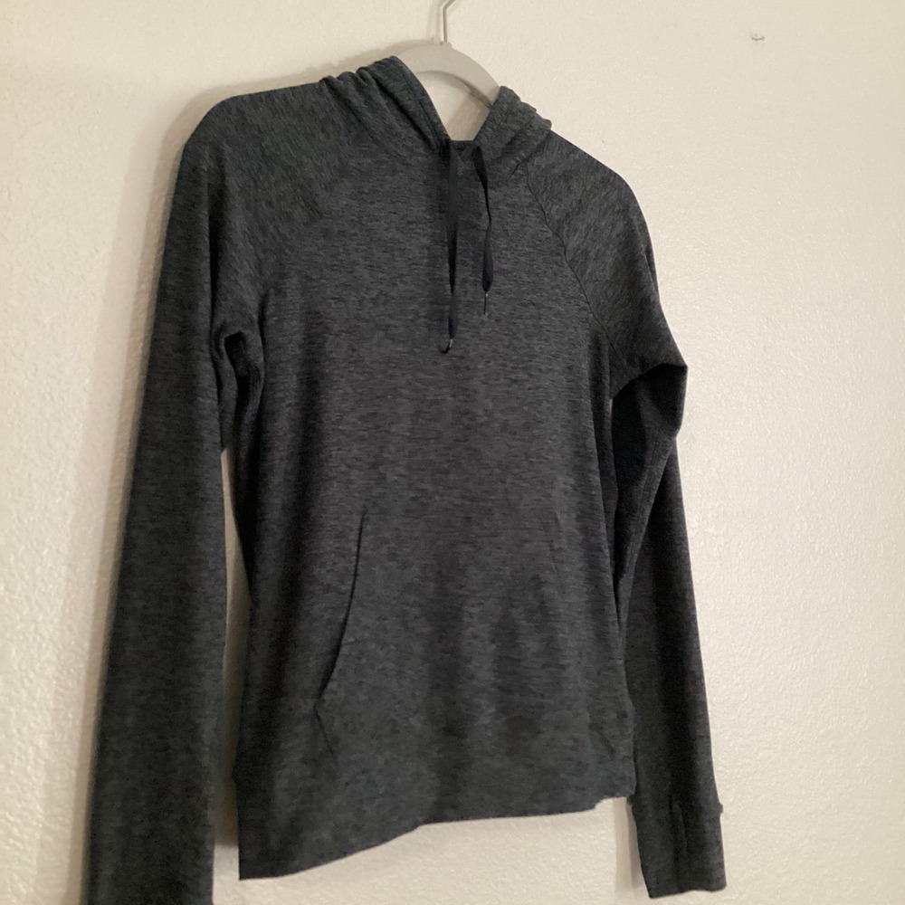 Outdoor Voices Athletic Hoodie Top Thumb‎ Hole Activewear Running Workout Gray - Picture 6 of 11